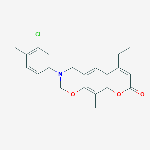 3-(3-chloro-4-methylphenyl)-6-ethyl-10-methyl-3,4-dihydro-2H,8H-chromeno[6,7-e][1,3]oxazin-8-one