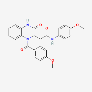 N-(4-methoxyphenyl)-2-{1-[(4-methoxyphenyl)carbonyl]-3-oxo-1,2,3,4-tetrahydroquinoxalin-2-yl}acetamide