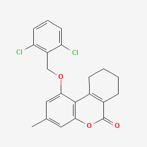 molecular formula C21H18Cl2O3 B14956767 1-[(2,6-dichlorobenzyl)oxy]-3-methyl-7,8,9,10-tetrahydro-6H-benzo[c]chromen-6-one 