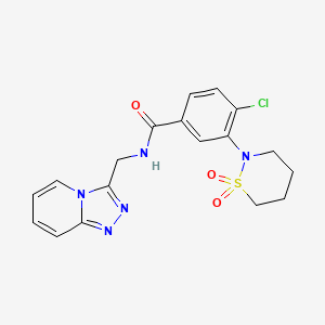 4-chloro-3-(1,1-dioxido-1,2-thiazinan-2-yl)-N-([1,2,4]triazolo[4,3-a]pyridin-3-ylmethyl)benzamide