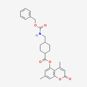 4,7-dimethyl-2-oxo-2H-chromen-5-yl trans-4-({[(benzyloxy)carbonyl]amino}methyl)cyclohexanecarboxylate