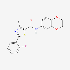 molecular formula C19H15FN2O3S B14956859 N-(2,3-dihydro-1,4-benzodioxin-6-yl)-2-(2-fluorophenyl)-4-methyl-1,3-thiazole-5-carboxamide 