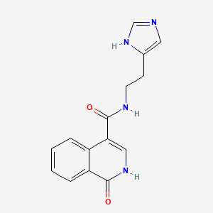 molecular formula C15H14N4O2 B14956877 N-(2-(1H-imidazol-4-yl)ethyl)-1-oxo-1,2-dihydroisoquinoline-4-carboxamide 