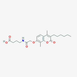 4-({[(3-hexyl-4,8-dimethyl-2-oxo-2H-chromen-7-yl)oxy]acetyl}amino)butanoic acid