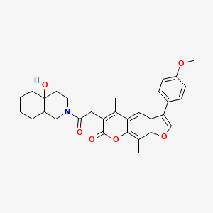 6-[2-(4a-hydroxyoctahydroisoquinolin-2(1H)-yl)-2-oxoethyl]-3-(4-methoxyphenyl)-5,9-dimethyl-7H-furo[3,2-g]chromen-7-one