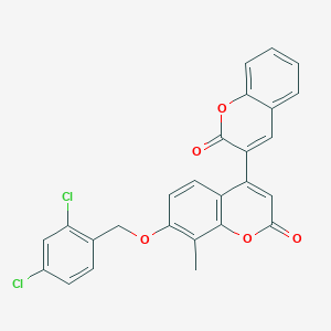 molecular formula C26H16Cl2O5 B14956904 7'-[(2,4-dichlorobenzyl)oxy]-8'-methyl-2H,2'H-3,4'-bichromene-2,2'-dione 