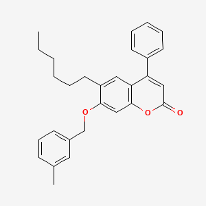 6-hexyl-7-[(3-methylbenzyl)oxy]-4-phenyl-2H-chromen-2-one