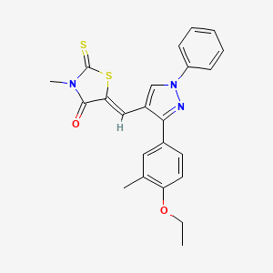 (5Z)-5-{[3-(4-ethoxy-3-methylphenyl)-1-phenyl-1H-pyrazol-4-yl]methylidene}-3-methyl-2-thioxo-1,3-thiazolidin-4-one