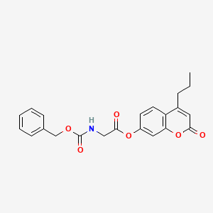 molecular formula C22H21NO6 B14956954 2-oxo-4-propyl-2H-chromen-7-yl N-[(benzyloxy)carbonyl]glycinate 