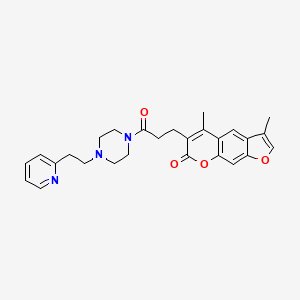 3,5-dimethyl-6-(3-oxo-3-{4-[2-(2-pyridyl)ethyl]piperazino}propyl)-7H-furo[3,2-g]chromen-7-one