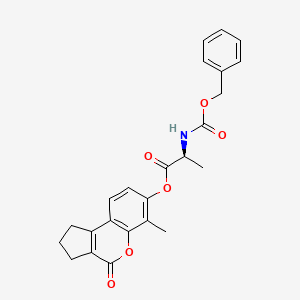 (6-methyl-4-oxo-2,3-dihydro-1H-cyclopenta[c]chromen-7-yl) (2S)-2-(phenylmethoxycarbonylamino)propanoate