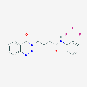 molecular formula C18H15F3N4O2 B14956999 4-(4-oxo-1,2,3-benzotriazin-3(4H)-yl)-N-[2-(trifluoromethyl)phenyl]butanamide 