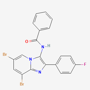 molecular formula C20H12Br2FN3O B14957021 N-[6,8-dibromo-2-(4-fluorophenyl)imidazo[1,2-a]pyridin-3-yl]benzamide 