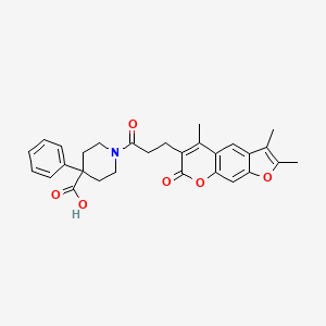 molecular formula C29H29NO6 B14957033 4-phenyl-1-[3-(2,3,5-trimethyl-7-oxo-7H-furo[3,2-g]chromen-6-yl)propanoyl]-4-piperidinecarboxylic acid 