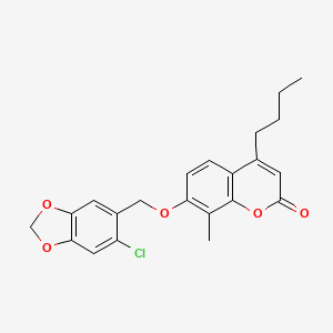 4-butyl-7-[(6-chloro-1,3-benzodioxol-5-yl)methoxy]-8-methyl-2H-chromen-2-one