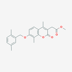 molecular formula C23H24O5 B14957074 methyl {7-[(2,5-dimethylbenzyl)oxy]-4,8-dimethyl-2-oxo-2H-chromen-3-yl}acetate 