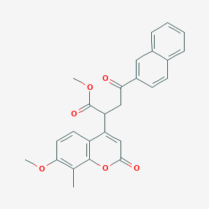 methyl 2-(7-methoxy-8-methyl-2-oxo-2H-chromen-4-yl)-4-(2-naphthyl)-4-oxobutanoate