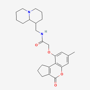 molecular formula C25H32N2O4 B14957084 2-[(7-methyl-4-oxo-1,2,3,4-tetrahydrocyclopenta[c]chromen-9-yl)oxy]-N-(octahydro-2H-quinolizin-1-ylmethyl)acetamide 