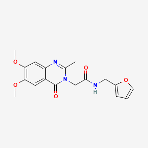 molecular formula C18H19N3O5 B14957095 2-[6,7-dimethoxy-2-methyl-4-oxo-3(4H)-quinazolinyl]-N-(2-furylmethyl)acetamide 