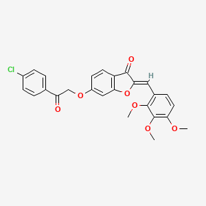 molecular formula C26H21ClO7 B14957097 6-[2-(4-chlorophenyl)-2-oxoethoxy]-2-[(Z)-1-(2,3,4-trimethoxyphenyl)methylidene]-1-benzofuran-3-one 