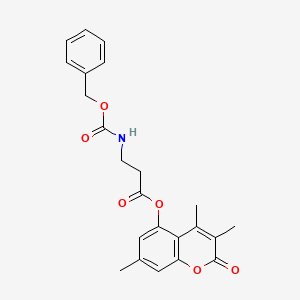 molecular formula C23H23NO6 B14957103 3,4,7-trimethyl-2-oxo-2H-chromen-5-yl N-[(benzyloxy)carbonyl]-beta-alaninate 