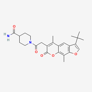 molecular formula C25H30N2O5 B14957107 1-[(3-tert-butyl-5,9-dimethyl-7-oxo-7H-furo[3,2-g]chromen-6-yl)acetyl]piperidine-4-carboxamide 