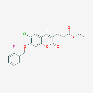 ethyl 3-{6-chloro-7-[(2-fluorobenzyl)oxy]-4-methyl-2-oxo-2H-chromen-3-yl}propanoate