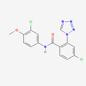 4-chloro-N-(3-chloro-4-methoxyphenyl)-2-(1H-tetrazol-1-yl)benzamide