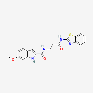 molecular formula C20H18N4O3S B14957141 N~2~-[3-(1,3-benzothiazol-2-ylamino)-3-oxopropyl]-6-methoxy-1H-indole-2-carboxamide 