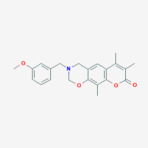 molecular formula C22H23NO4 B14957219 3-(3-methoxybenzyl)-6,7,10-trimethyl-3,4-dihydro-2H,8H-chromeno[6,7-e][1,3]oxazin-8-one 