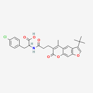 molecular formula C28H28ClNO6 B14957223 N-[3-(3-tert-butyl-5-methyl-7-oxo-7H-furo[3,2-g]chromen-6-yl)propanoyl]-4-chlorophenylalanine 