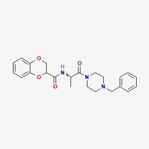 molecular formula C23H27N3O4 B14957249 N-[(2S)-1-(4-benzylpiperazin-1-yl)-1-oxopropan-2-yl]-2,3-dihydro-1,4-benzodioxine-2-carboxamide 