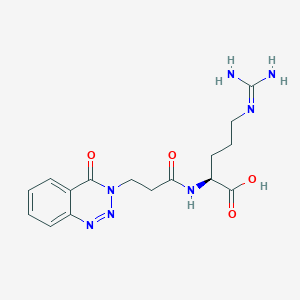 molecular formula C16H21N7O4 B14957254 N~2~-[3-(4-oxo-1,2,3-benzotriazin-3(4H)-yl)propanoyl]-L-arginine 