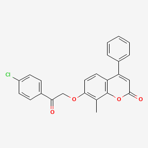 molecular formula C24H17ClO4 B14957296 7-[2-(4-chlorophenyl)-2-oxoethoxy]-8-methyl-4-phenyl-2H-chromen-2-one 