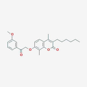 3-hexyl-7-[2-(3-methoxyphenyl)-2-oxoethoxy]-4,8-dimethyl-2H-chromen-2-one