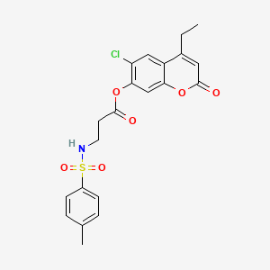 6-chloro-4-ethyl-2-oxo-2H-chromen-7-yl N-[(4-methylphenyl)sulfonyl]-beta-alaninate