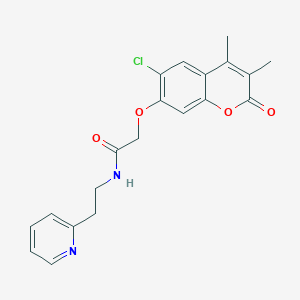 2-[(6-chloro-3,4-dimethyl-2-oxo-2H-chromen-7-yl)oxy]-N-[2-(2-pyridyl)ethyl]acetamide