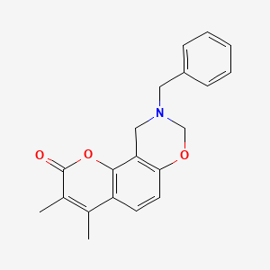 9-benzyl-3,4-dimethyl-9,10-dihydro-2H,8H-chromeno[8,7-e][1,3]oxazin-2-one