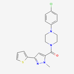 molecular formula C19H19ClN4OS B14957371 [4-(4-chlorophenyl)piperazino][1-methyl-3-(2-thienyl)-1H-pyrazol-5-yl]methanone 