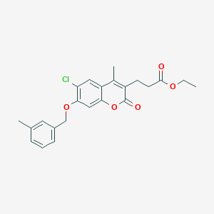 molecular formula C23H23ClO5 B14957407 ethyl 3-{6-chloro-4-methyl-7-[(3-methylbenzyl)oxy]-2-oxo-2H-chromen-3-yl}propanoate 