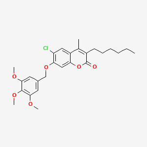 6-chloro-3-hexyl-4-methyl-7-[(3,4,5-trimethoxybenzyl)oxy]-2H-chromen-2-one