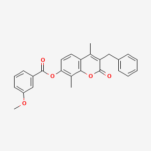 3-benzyl-4,8-dimethyl-2-oxo-2H-chromen-7-yl 3-methoxybenzoate