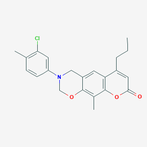 3-(3-chloro-4-methylphenyl)-10-methyl-6-propyl-3,4-dihydro-2H,8H-chromeno[6,7-e][1,3]oxazin-8-one