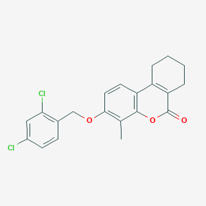 molecular formula C21H18Cl2O3 B14957474 3-[(2,4-dichlorobenzyl)oxy]-4-methyl-7,8,9,10-tetrahydro-6H-benzo[c]chromen-6-one 