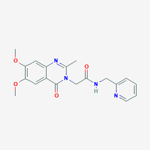 2-[6,7-dimethoxy-2-methyl-4-oxo-3(4H)-quinazolinyl]-N-(2-pyridylmethyl)acetamide