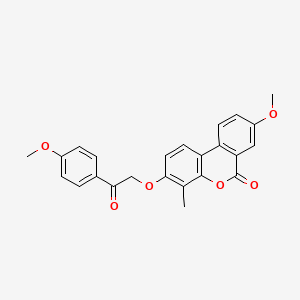 molecular formula C24H20O6 B14957485 8-methoxy-3-[2-(4-methoxyphenyl)-2-oxoethoxy]-4-methyl-6H-benzo[c]chromen-6-one 