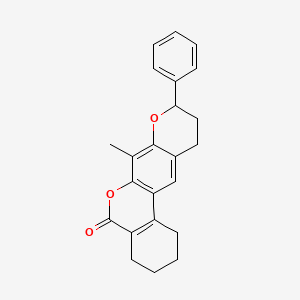 7-methyl-9-phenyl-1,2,3,4,10,11-hexahydro-5H,9H-benzo[c]pyrano[3,2-g]chromen-5-one