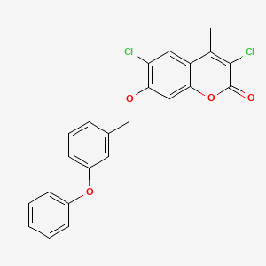 3,6-dichloro-4-methyl-7-[(3-phenoxybenzyl)oxy]-2H-chromen-2-one