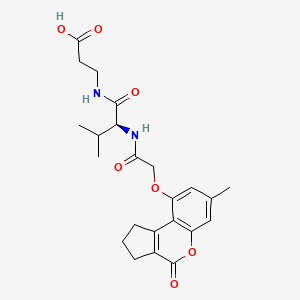 molecular formula C23H28N2O7 B14957567 3-{[(2S)-3-methyl-2-({2-[(7-methyl-4-oxo-1,2,3,4-tetrahydrocyclopenta[c]chromen-9-yl)oxy]acetyl}amino)butanoyl]amino}propanoic acid 