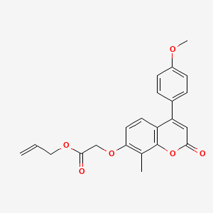 molecular formula C22H20O6 B14957571 prop-2-en-1-yl {[4-(4-methoxyphenyl)-8-methyl-2-oxo-2H-chromen-7-yl]oxy}acetate 